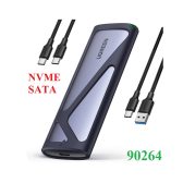 Hộp Đựng Ổ Cứng SSD M2 Hỗ Trợ NVME+SATA USB Type C 3.2 Tốc Độ 10Gbps (Max 2TB) (CM400) Ugreen 90264